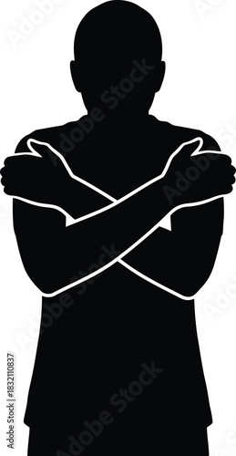 Silhouette of person hugging self self care concept