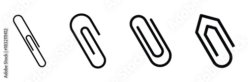 Clippers, office, attach icon vector. Paper clip icon on white background