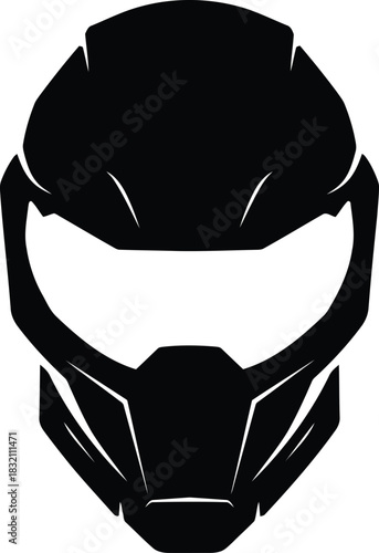 Futuristic sci fi helmet silhouette