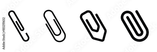 Paperclip vector symbol. Paper clip attachment icon illustration. Paperclip design icon. Vector illustration on white background of paperclip.