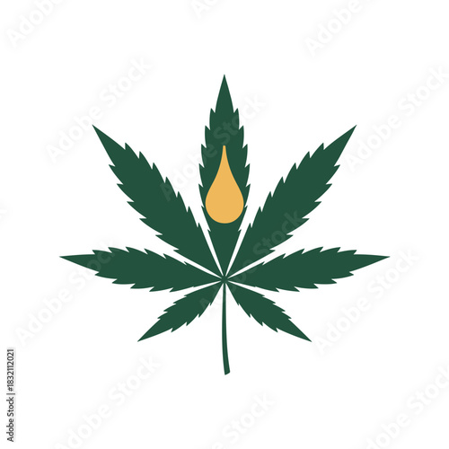 Modern cannabis leaf natural herbal logo