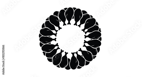 Chicken drumsticks circle graphic design food vector template