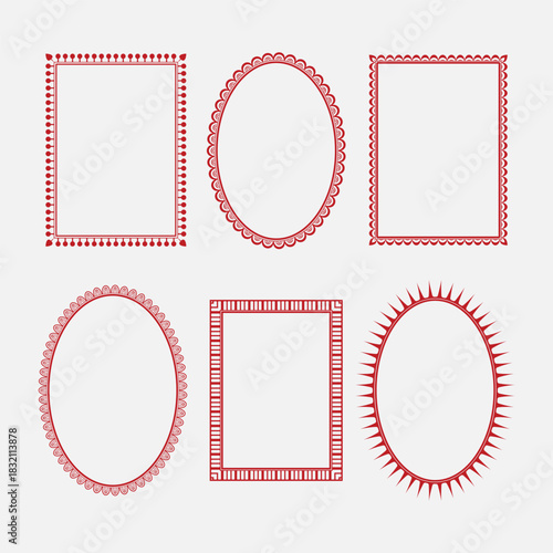 Creative decorative frame and border text box template for festive card design set
