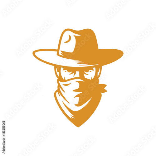 Modern cowboy western silhouette logo