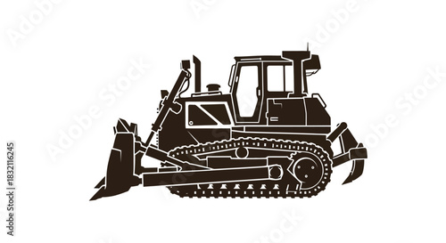 Bulldozer vector illustration heavy equipment construction truck