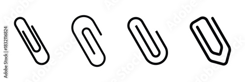 Paper clip icon. Attachment vector sign. Paper clip line icon symbol, line thickness can be adjusted, vector illustration, eps 10