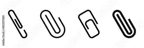 Paper clip icon vector set. Paper clip illustration sign collection. Clip symbol or logo.