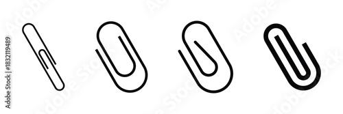 Paper clip vector icon set illustration isolated on white background
