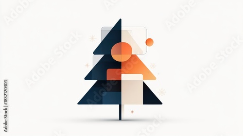 Christmas background with xmas tree, Merry Christmas greeting card, Winter holiday theme, Space for text