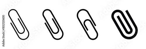 Paper clip icon vector set isolated on white background