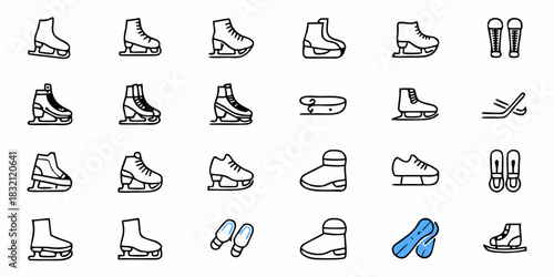 Collection of ice skating and winter sport icons