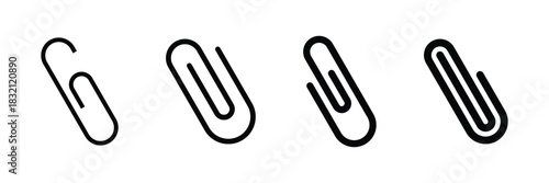 Paper clip icon vector set isolated on white background
