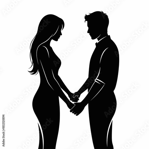 silhouette of a young couple