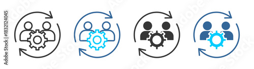 cooperation icon set multiple style collection