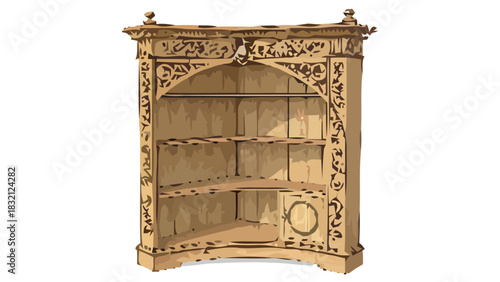 Elegant antique corner cabinet for home decor, showcase your treasures with this stylish vintage furniture, perfect for a classic and refined interior space