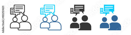 communication icon set multiple style collection