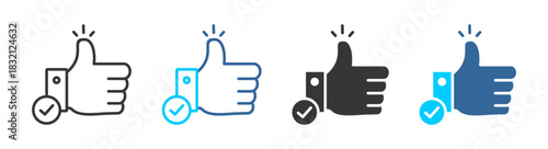 success icon set multiple style collection