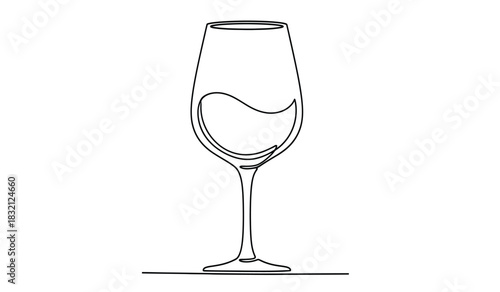 Elegant champagne flute continuous line art design minimalist celebration drink illustration simple glassware outline modern beverage silhouette