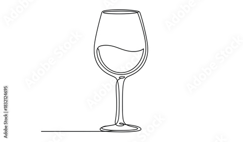 Elegant champagne flute illustration in minimalist style perfect for celebrations and events presented as a clean silhouette