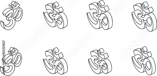 A set of outlined numbers 3 and 5 in a modern minimalist vector style, suitable for graphic design and creative projects