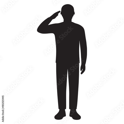 Soldier man salute silhouette vector