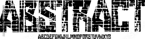 Abstract Fragmented Display Font – Modern Broken Alphabet Typeface with Geometric Distorted Style