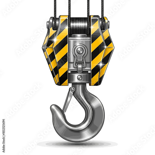 Heavy Duty Crane Hook with Safety Latch.