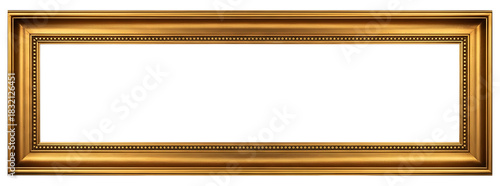Tableau sur toile Ornate long gold picture frame isolated on transparent background