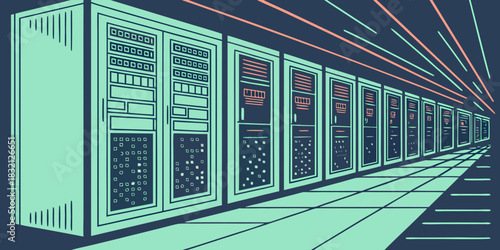 Ultra-wide data stream header — vertical light streaks, pixel-style grid patterns, futuristic digital theme.