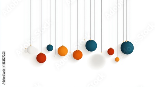 Christmas background with ornaments, Merry Christmas greeting card, Winter holiday theme, Space for text