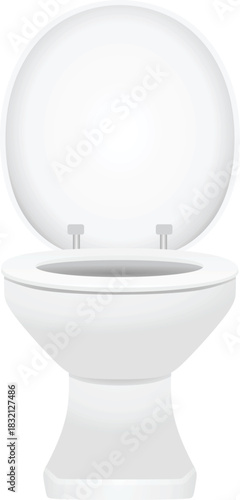 Toilette seat front view. vector