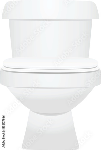 Toilette seat front view. vector