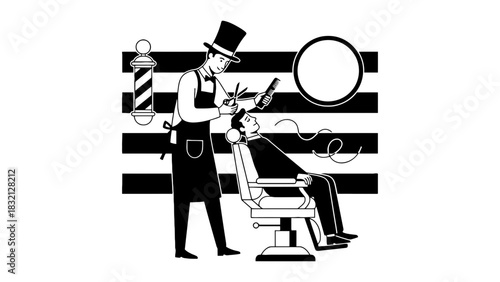 Barber shop haircut illustration professional service design