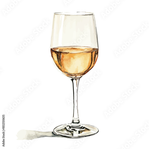 Elegant glass wine glass painting design collection, Hand-painted watercolor style, vectorized, vector set available in EPS, Simple design, EPS format set