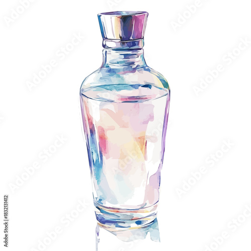 An Elegant glass cocktail shaker painting design collection, Hand-painted watercolor style, vectorized, vector set available in EPS, Simple design, EPS format set