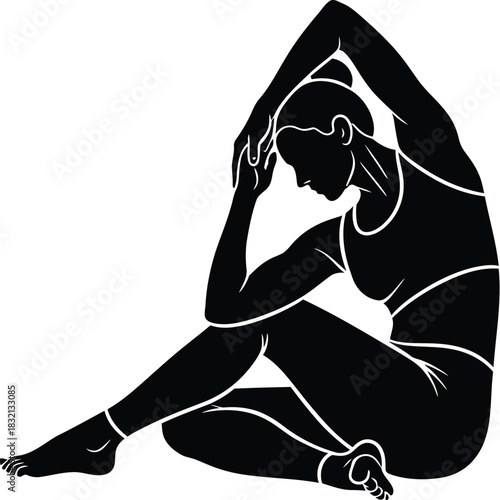 Silhouette of a woman doing a yoga pose