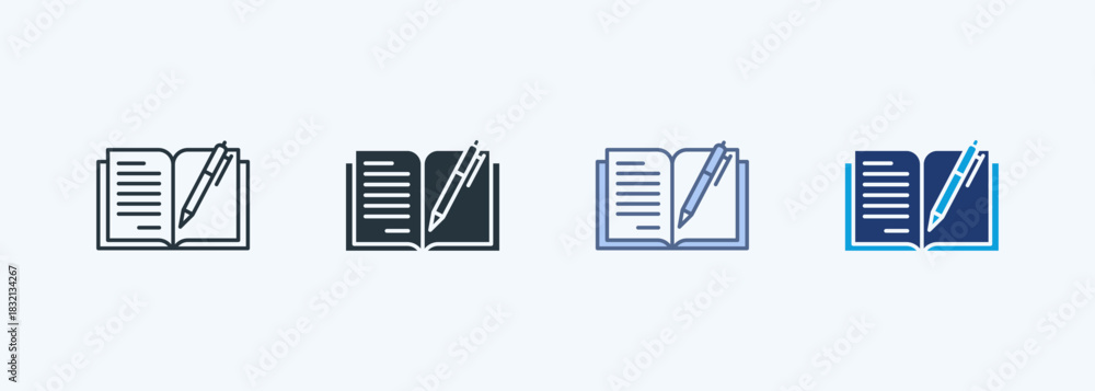 Fototapeta premium Notebook Multiple Style Icon Collection