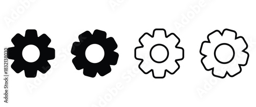 setting cog sign symbol icon set
