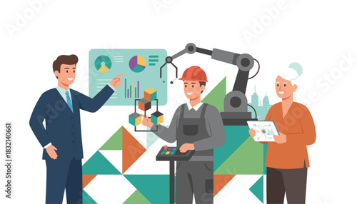 Digital transformation and industry management using robotic automation and data analysis