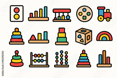 Colorful educational toys for early childhood development and learning