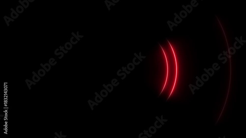 spiral radio wave station signal animation on black background. Radio Waves in Circle Form, Radio wave signal and sound wave signal, radar animated. Technology radio waves signal icon animation