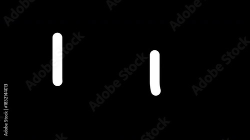 U-Z upper and lower case letters handwritten motion graphic with alpha channel. White alphabet writing animated on transparent background.