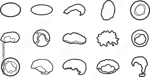 A collection of abstract outline shapes in geometric minimalist vector style, perfect for modern graphic design projects