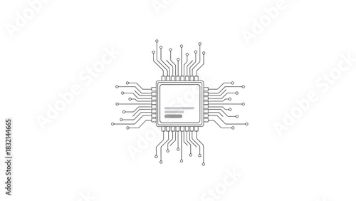 Central Processing Unit Microchip Technology Abstract Illustration