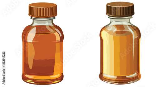 Brown Cap Oil Bottle Vector Design for Packaging - 3D Rendering