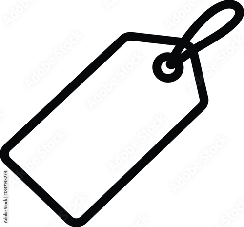 Simple tag label price line design with rope for commercial shop promotion discount and reusing product with vector