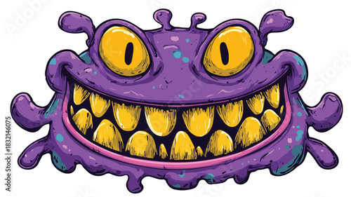 Whimsical Purple Monster Cartoon Drawing for Creative Projects