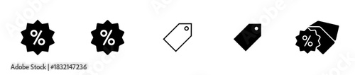 Discount and price tag icon set