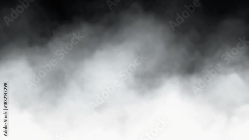 Black background smoke abstract texture with light blue mist and dark night motion