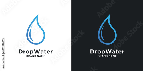 Water drop logo design blue gradient